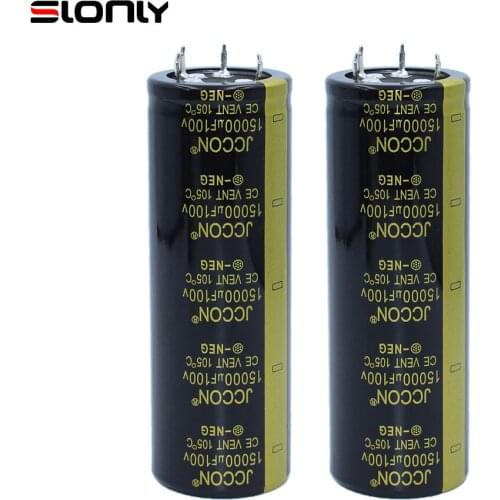 2pcs 35x100mm 2 Stitches 4 Stitches 15000UF 100V JCCON 105 ℃ 100V/15000UF New Audio Power AMP Amplifier Power Horn Capacitors