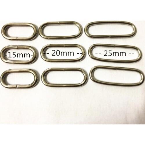 20 Pcs Oval Ring 15mm/20mm/25mm32mm/ 35mm/38mm/50mm 0.7''/0.8''/1''inch Non Welded D webbing Belt Bag Watch buckles