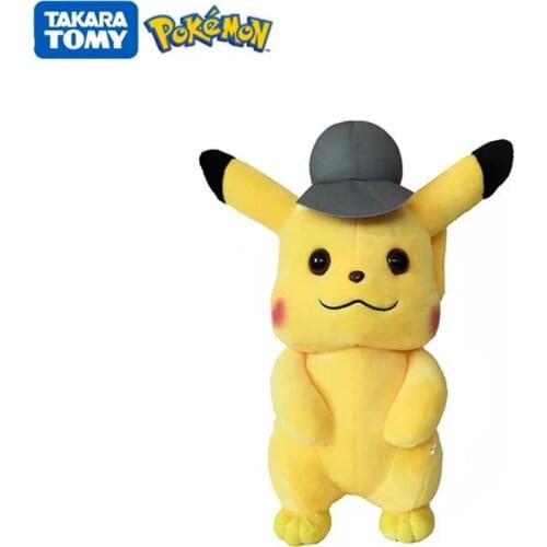 25-40Cm Pokemon Pikachu Detective Plush Toy Kawaii Anime Figure High Quality Pet Model Doll Children For Best Birthday Gifts
