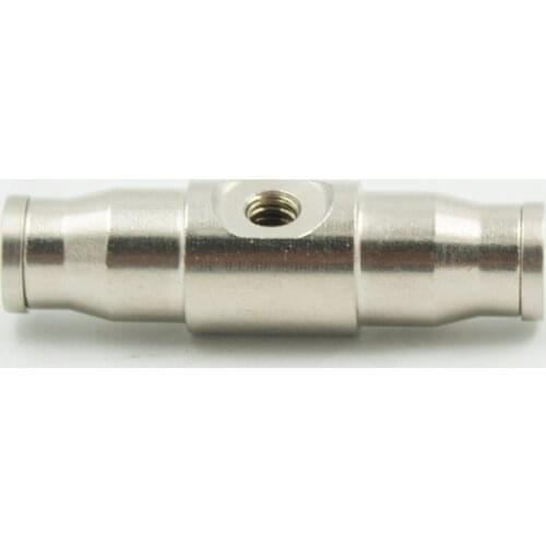 25pcs Brass Nickel Plated Misting Coupling Slip Lock (One Hole), 1/4" & 3/8" Tube OD Straight Union, Push to Connect Fitting
