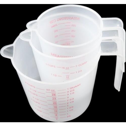 250/500/1000ML Plastic Measuring Cup Jug Pour Spout Surface Kitchen Tool Quality with graduated quality