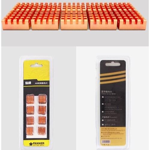 8pcs Pure Copper Memory Heatsink Motherboard Graphics Card Memory Notebook with Self-adhesive Video Memory Thermal Pad