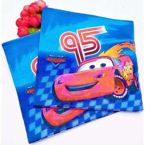 20pc/bag Cartoon Party Supplies Paper Disposable Napkin Boys Birthday Party For Kids Party Favors Napkins