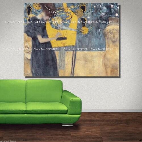 Klimt painting Wall Art Pictures Canvas Painting home decor Wall poster decoration for living room vivid Buddha faceno frame