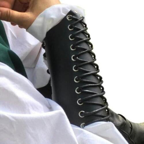 Lace Cross Bandage Arm Sleeve Gothic Punk Cosplay Harness Wide Cuff Leather Rock Neutral Arm Sleeve