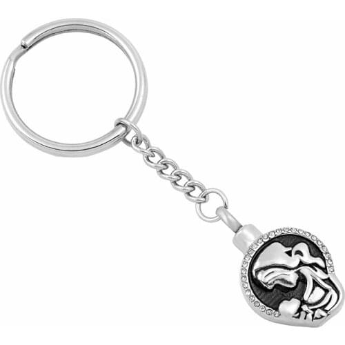 IJK2027 MOM and Baby Keyring Stainless Steel Cremation Keepsake Keyring for Ashes Urn Memorial Souvenir Jewelry