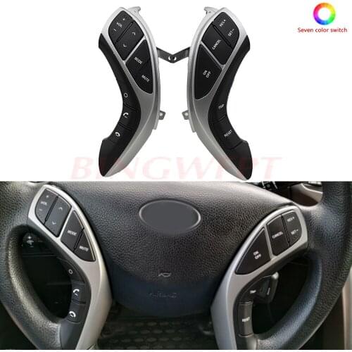 Seven colors Multifunction Steering wheel button For Hyundai Elantra 2012-2014 phone volume audio cruise function switch accesso