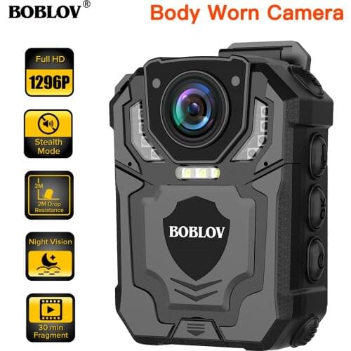 BOBLOV T5 1296P Body Camera Audio Recording Wearable Police Camera Law Enforcement Night Vision Loop Recording DVR Mini camera