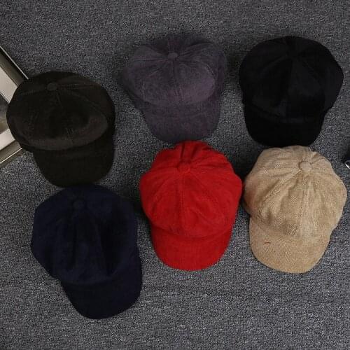 New Fashion Women Solid Color Octagonal Caps Casual Vintage Hats British Newsboy Cap For Women Men Unisex Beret Hat Casquette