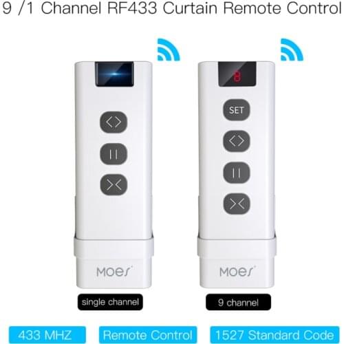 New Curtain Accessories Emitter 9/1 Channel RF433 Remote Control for WiFi Curtain Switch RF Roller Blinds Module
