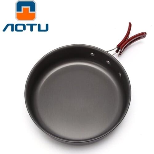 Outdoor Camping Hiking Picnic Non-stick Frying Pan Portable Aluminum Alloy Cooking Tableware