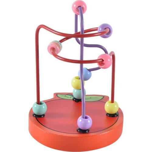 N006 Factory direct child puzzle mini small beads around the wooden toy apple and strawberry two optional