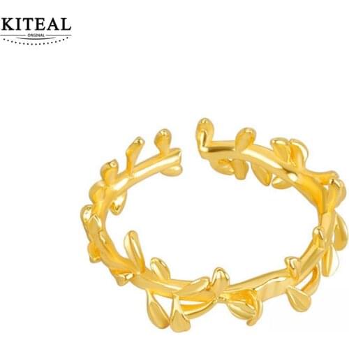 KITEAL Hot Gift silver plated size Resizeable Girlfriend Tail ring Leaves flowers opening prices in euros Factory Wholesale