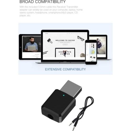 Portable A2DP Bluetooth 5.0 USB Aux 3.5mm Music Transmitter Receiver Wireless stereo audio Adapter for PC TV Home Car Speaker