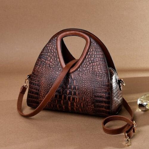 Alligator Women Shoulder Bag PU Leather Handbag Crocodile Large Capactiy Lady Messenger Crossbody Purse Big