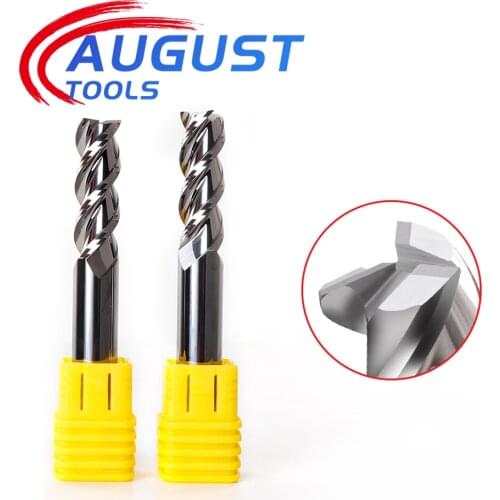 Augusttools Cutting Aluminum HRC55 3 Flute Milling Tools Carbide Milling Cutter End Mill For Aluminum Copper Processing Mill