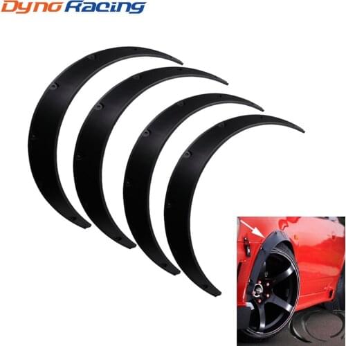 Universal Black 4 Pcs Car Fender Flares Arch Wheel Eyebrow Protector/mudguards Sticker YC101193
