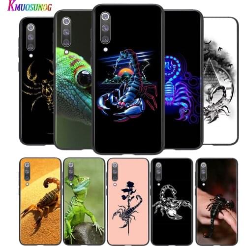 Bright Black Cover Scorpion lizard animal For Xiaomi Mi Poco M2 Note 10 9 8 Pro Play Mix 3 F1 Lite 5G Phone Case