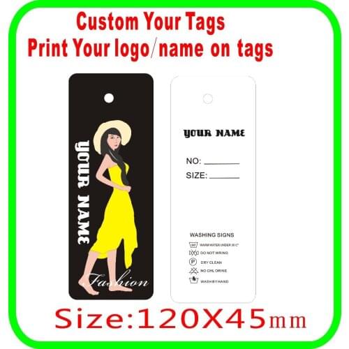 Custom girl skirt clothes tags ,print your logo your shop name on tags Wholesale 500PCS free shipping 300gsm Paper