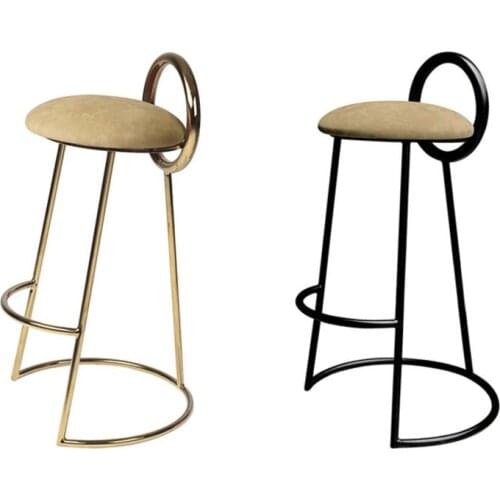 Iron bar bar chair Nordic front desk high table stool tea shop coffee shop chair Korea bar table chair