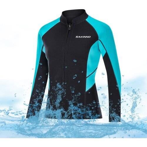 2MM Women Neoprene diving suit Top Warm And Cold Proof Long Sleeve Split Wetsuit For Swimming Surfing Deep Snorkeling Wetsuit