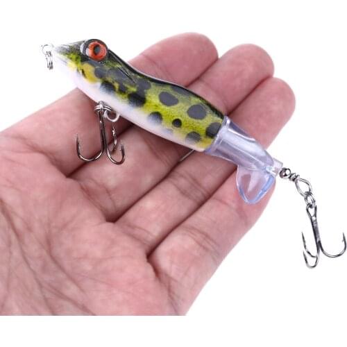 1PCS 9.5cm 11g New Artificial Bait Rotating Tail Frog Lure Hard Plastic Bait Topwater for Bass Lifelike 3D Fishing Eyes