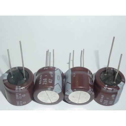 10pcs 47uF 250V Japan ELNA RJ4 Series 18x18mm 250V47uF Audio capacitor