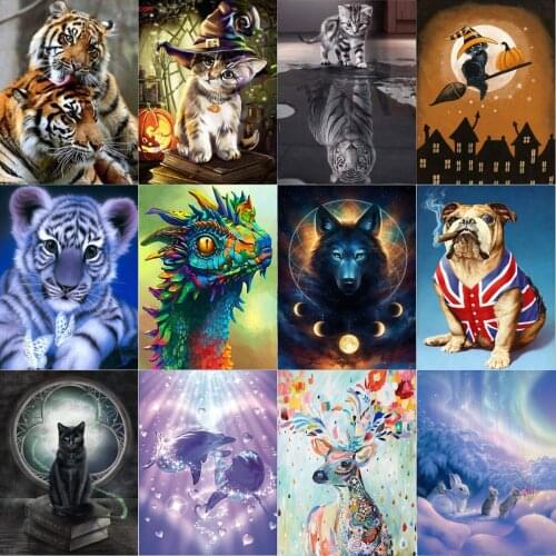 5d Diy Diamond Painting Animal Embroidery Cross Stitch Mosaic Home Decoration Sticker Handmade New Year Wall Sticker
