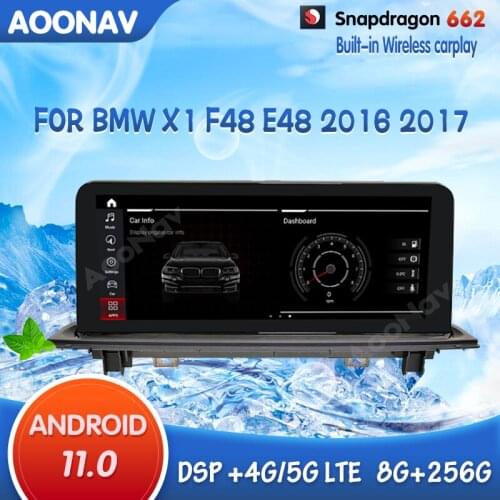Snapdragon 662 256GB Car Radio GPS For BMW X1 F48 E48 2016 2017 multimedia player Head Unit DVD Stereo Navigation Android 11
