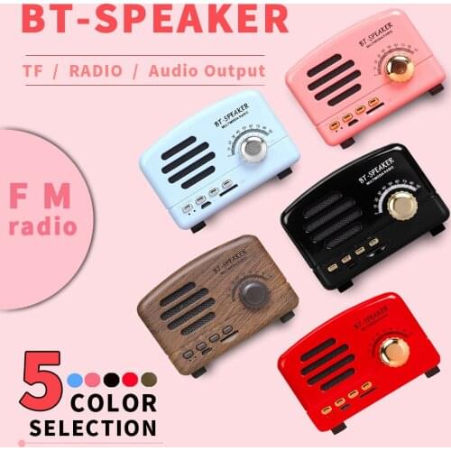 Bluetooth Wireless Speaker Retro Mini Portable Loudspeaker Cute Gift Radio Audio Portable Outdoor Sound Box TF Card Music Player