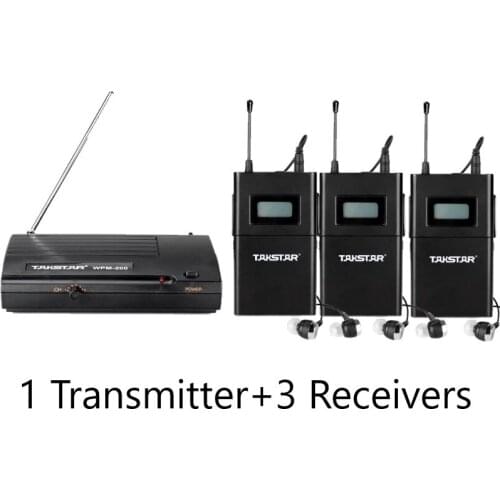 Takstar WPM-200/WPM200 Wireless Monitor System For Recording studio monitoring/on stage monitoring 1 Transmitter+3 Receivers