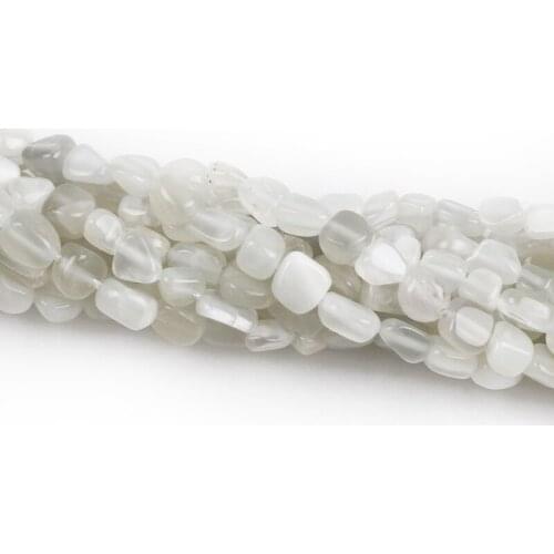 Natural Moonlight Ash Oval Shape Gravel Stone Beads Loose Beads 5*8mm For Jewelry Making DIY Necklace Bracelet Accessories