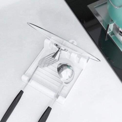 Household Kitchen Spoon Holder Fork Spatula Holder Plastic Rack Pot Clip Kitchen Non-slip Spoon Holder Kitchen Accessories