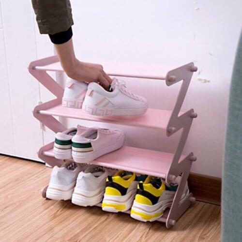 Color simple assembly shoe rack multi-layer shoe storage rack home DIY rack stainless steel shoe rack