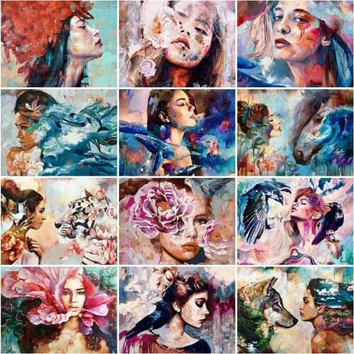 5D DIY Diamond Painting Full Drill Portrait Woman Diamond Mosaic Stitch Interior Paintings Art Picture Handicraft Home Decor