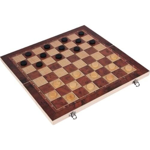 Wooden Chess Set Folding Large Board With Chess Pieces Interior for Storage Portable Travel Board Game Set For Kid