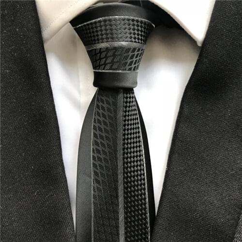 Designer Mens Ties Jacquard Woven Necktie with Black Vertical Stripe Unique Panel Neck Tie for Man