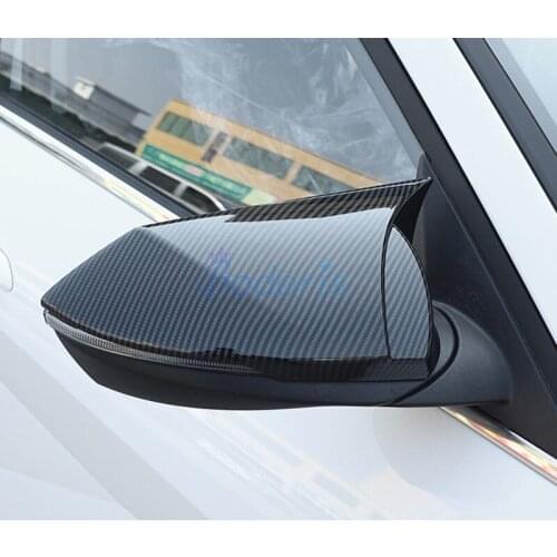 For Hyundai Elantra CN7 2020 2021 Carbon Fiber Look Door Mirror Cover Side Wing Rearview Caps Shell Panels Auto Accessories