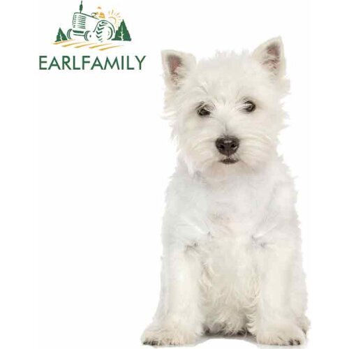 EARLFAMILY 13cm x 7.1cm White Westie Dog Vinyl Stickers West Highland Terrier Decal Sticker Funny Animal Car Stickers