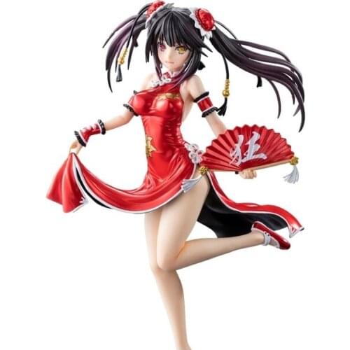 Pre-Sale 23Cm Date A Live Tokisaki Kurumi Cheongsam Modelling Anime Action Figure Doll Japanese Hand-Made Pvc Model Desktop Toys