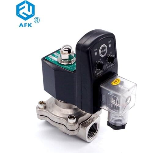 Stainless steel normally closed water solenoid valve 220v with timer 3/4 inch