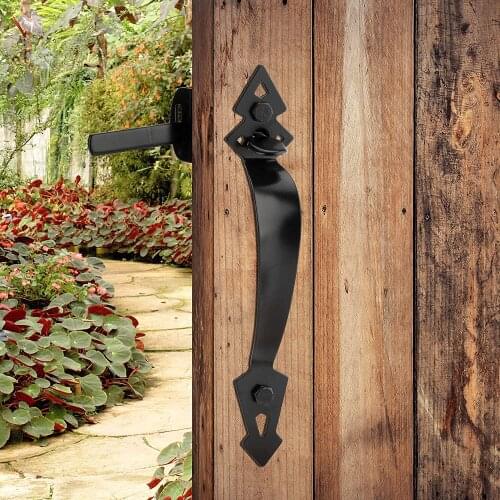 KIN MADE 11 inch black steel barn door handle Wooden door Gates Garage Door pull