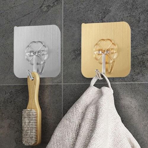 Strong Self Adhesive DoorWall Hangers with No Trace Towel Mop Handbag Holder Hooks for Hanging Kitchen Bathroom Accessories