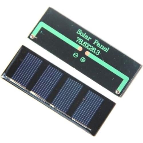 Top Sale 200PCS/Lot Mini Solar Panel 0.2W 2V 78.8*28.3MM Epoxy Solar Module Polycrystalline Silicon Education Kits Free Shipping