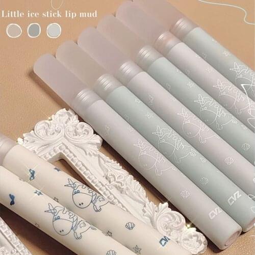 CVZ Milk Tea Lip Glaze White Peach Summer Light Matte Lipstick Long Lasting Silky Lip Gloss Waterproof Sexy Red Lip Makeup TSLM2