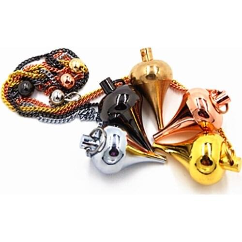 Metal dowsing Pendulum Healing Divining Scrying Point Ball Egyptian Coil copper pendulum metal Pendant Charms Fashionable Chain