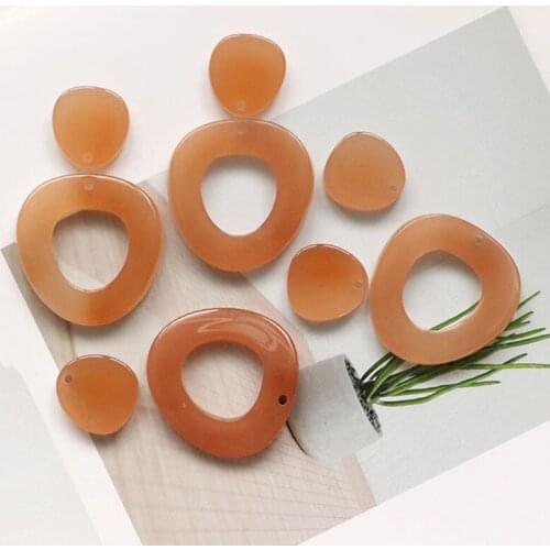 Fashion Acrylic Irregular Oval Pendant Charms DIY Earring Accessories For Jewelry Making