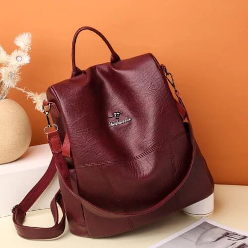 Fashion Women Waterproof anti-theft Leather Backpacks Bags For Girls Female Shoulder Bag Luxury Multifunction Traveling Backpack
