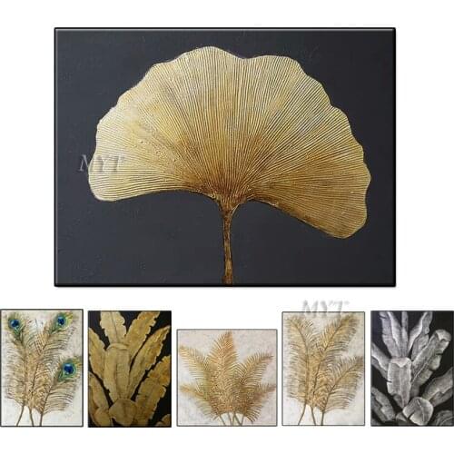 MYT Canvas Art Paintings Hand Painted Gold Leaf Abstract Wall Decor Art Modern Tree Oil Painting Dropship Free Shipping Art
