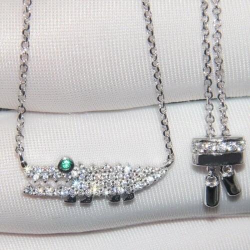 New Fashion Punk Crocodile Necklace Crystal Chain Necklace Women Rhinestone Animal Choker Necklace Collier Femme